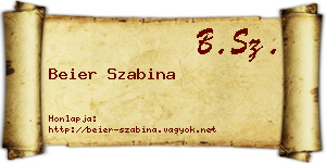 Beier Szabina névjegykártya